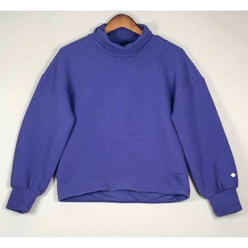 CALIA by Carrie Underwood Sweatshirt Women XS Blue Purple NWOT Mock Neck Quilted